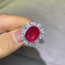 Japanese medieval return jewelry 18k platinum inlaid ruby ring