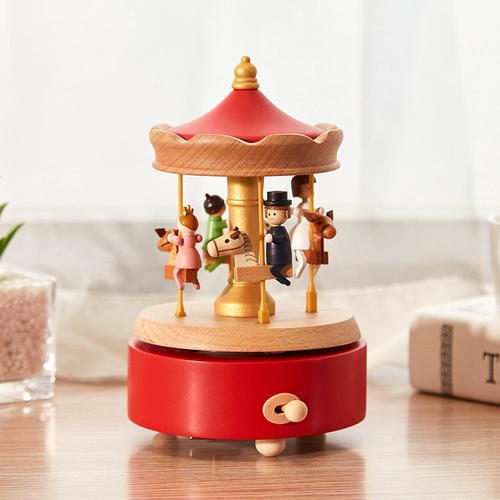 Крутящаяся деревянная детская музыкальная шкатулка, подарок на день рождения
