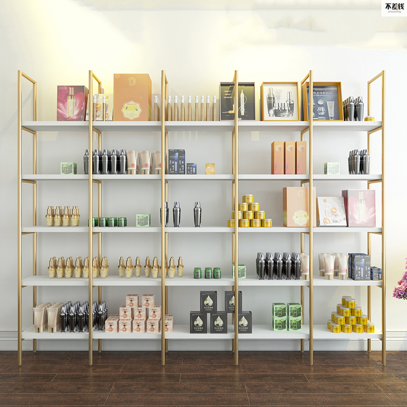 Net red beauty nail shop rack nail polish showcase skin care products cosmetic display simple floor display stand