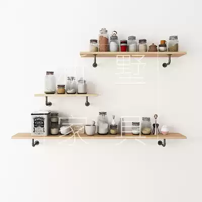 Iron shelf Wall cosmetics display storage shelf wall decoration frame Wall Wall decorative frame wall wall partition creative water pipe bookshelf