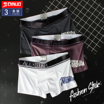 Trend Briefs Male Ice Silk Mens Flat Corner Pants Summer Thin air Breathable Youth Low Waist Individuality Guys Four-corner Short Pants