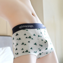 3 Dress Mens Underwear Pure Cotton Mens Flat Corner Pants Sexy Low Waist Breathable Day Ensemble Personality Trendy Mens Four Corner Pants Head