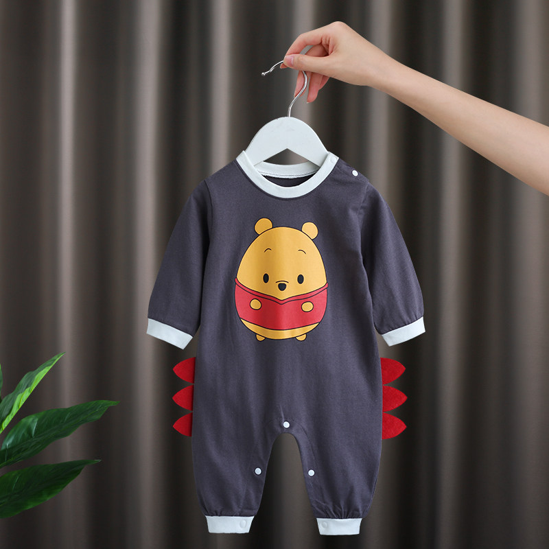 Baby jumpsuit 0 spring and autumn romper long-sleeved boy children's clothing cotton gentleman children's clothing romper 3 months