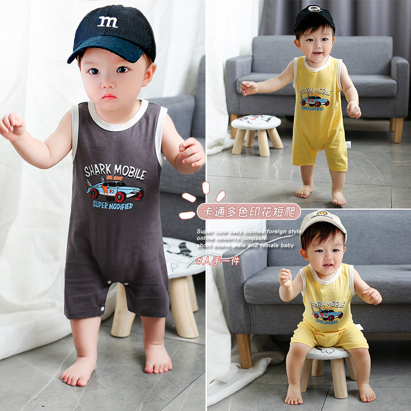 Nuonoma baby clothes boy baby jumpsuit toddler summer clothing clothes boys short-sleeved romper children's rompers out