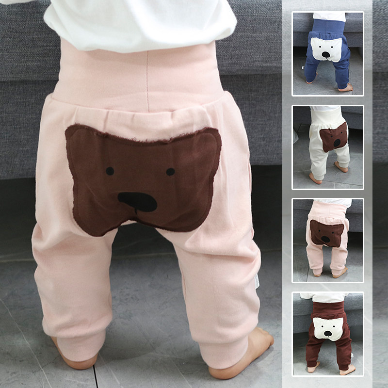 Baby high waist belly protection spring and autumn big pp harem long pants men and women baby casual cartoon autumn and winter outerwear cute
