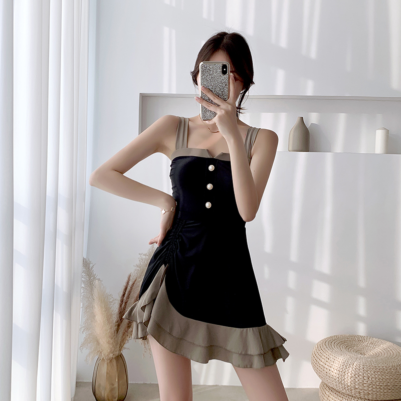 Girls time swimsuit female summer 2022 new hot spring hot spring sexy cover belly thin student small chest high-end sense