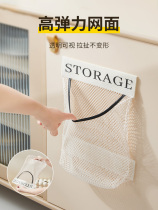 Kitchen garbage bag storage mesh cabinet door box wall-mounted plastic bag artifact large-capacity bag collector