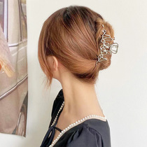 Liquid Irregular Grip Clip Woman Summer Rear Brain Spoon Metal Hairpin Temperament Big Card Minimalist Shark Chuck Trim