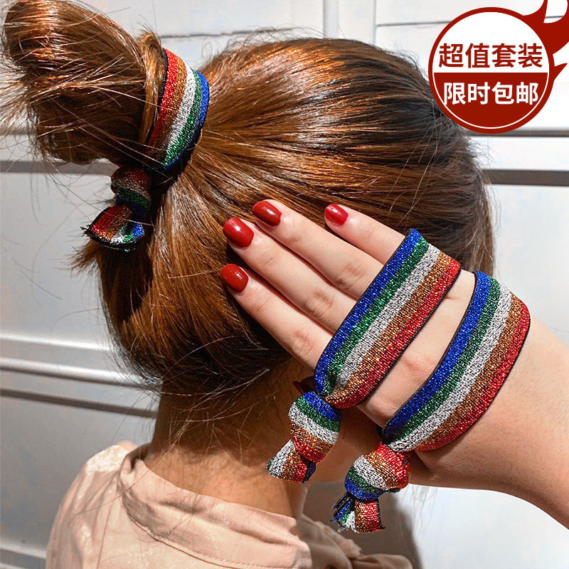 Hair Ring Women Hair Ring Zhair Leather Fascia Brief Hair Accessories Leather Sleeve Handmade Use Korean net red hair ring headwear