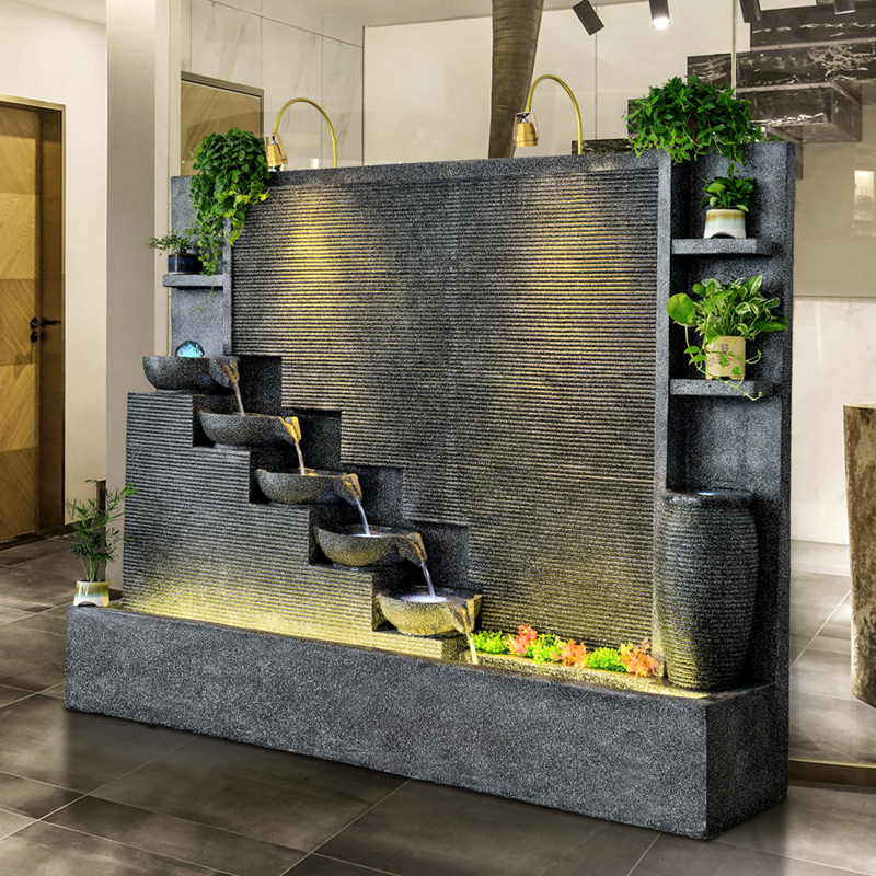 Money-Attracting Flowing Water Fountain, Water Curtain Wall, Courtyard Water Feature, Outdoor Decorative Fish Tank, Pool, Entrance Hall Living Room Screen Decoration