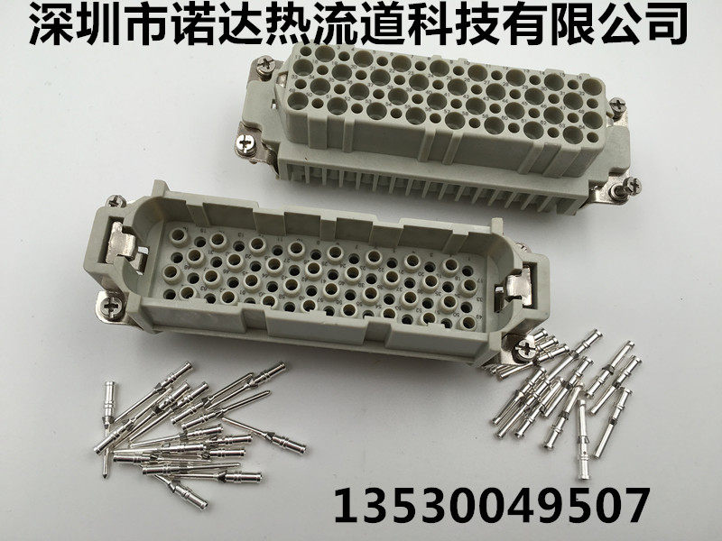 HD-064-M F Heavy Load Connector 64 Core Rectangular Air Plug Socket Cold Pressure Needle 10A