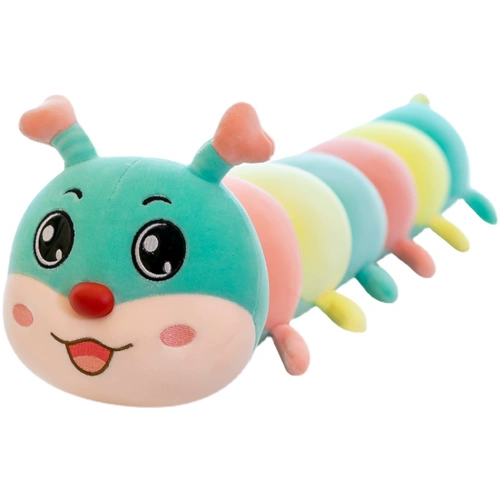 Разноцветная плюшевая игрушка для сна, подушка, милая тряпичная кукла, гусеница