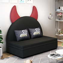 Sleeable Sofa Bed Foldable Double Purpose Multifunction Living-room Small Family Type Net Red Sitting And Push-and-pull Cute