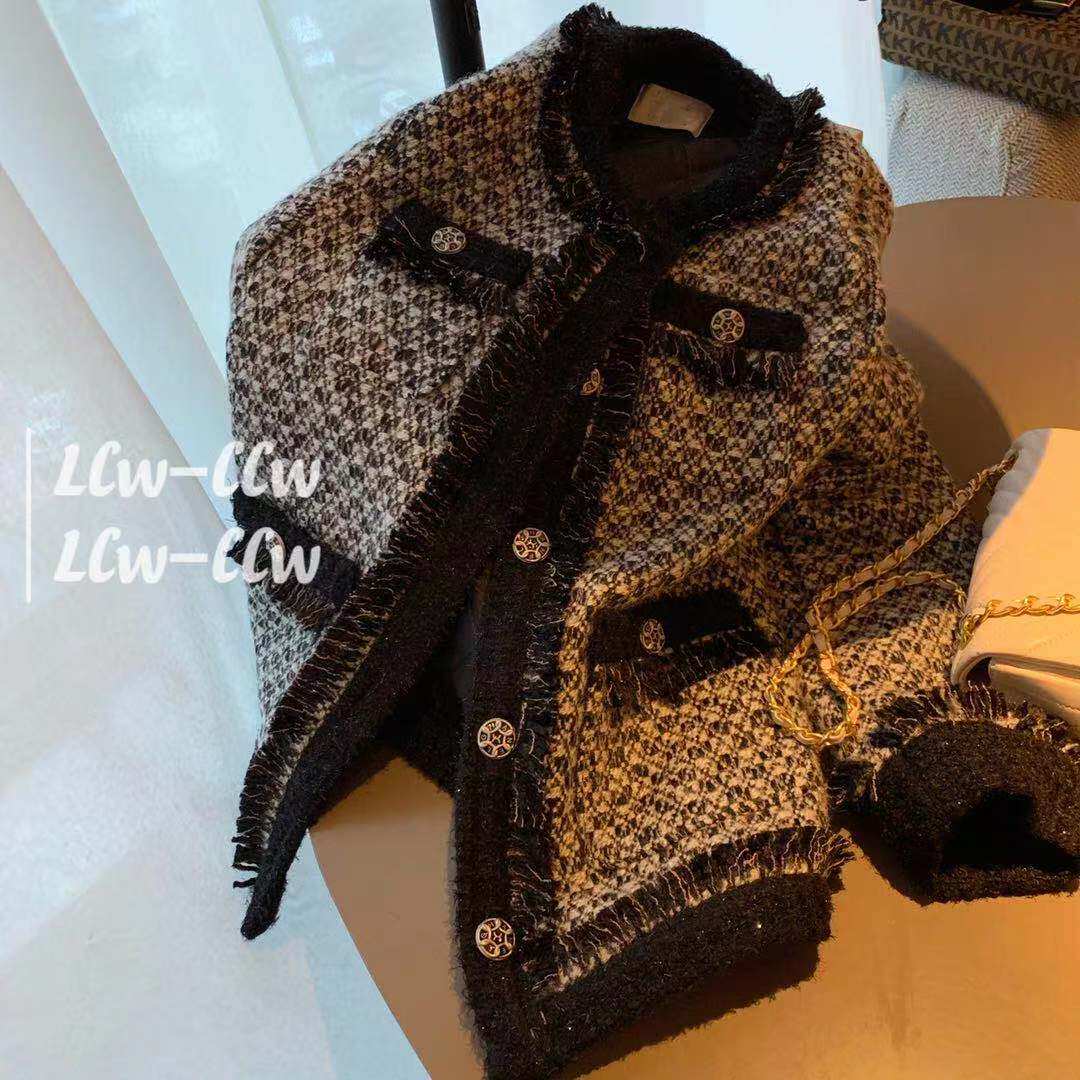 Good-looking ~ Xiaoxiangfeng quilted short coat women's 2022 spring and autumn Korean version of the ladies' tweed woolen coat