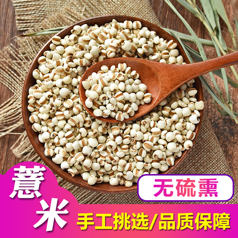 Raw Coix Seed 500g Pearl Barley Pearl Barley Rice New Stock Pearl Barley to get wet to damp farmhouse tea Chinese herbal tea Chinese herbal medicine shop