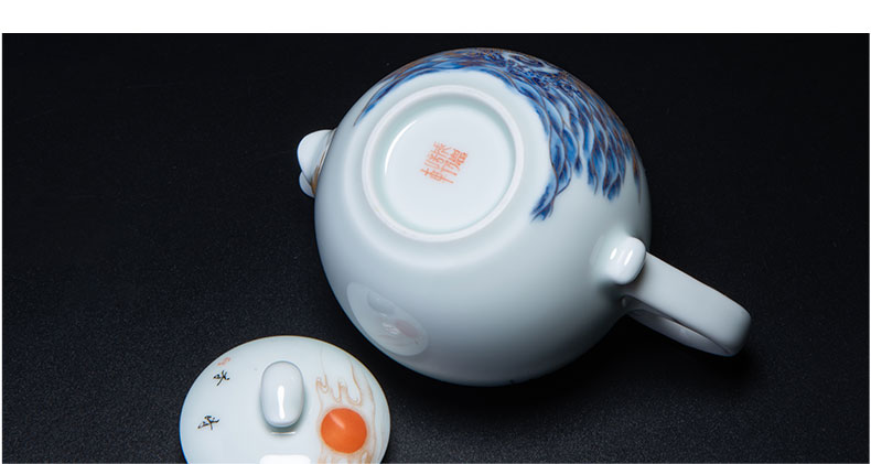 Jingdezhen kung fu tea set hand - made color craft teapot cheng DE hin # 52, fights the teapot yipin promotion