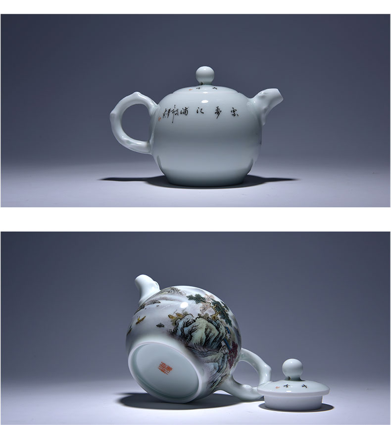 Cheng DE xuan jingdezhen ceramic tea set porcelain manual hand - made fine powder enamel pot 1 jiangpu yunmeng the teapot