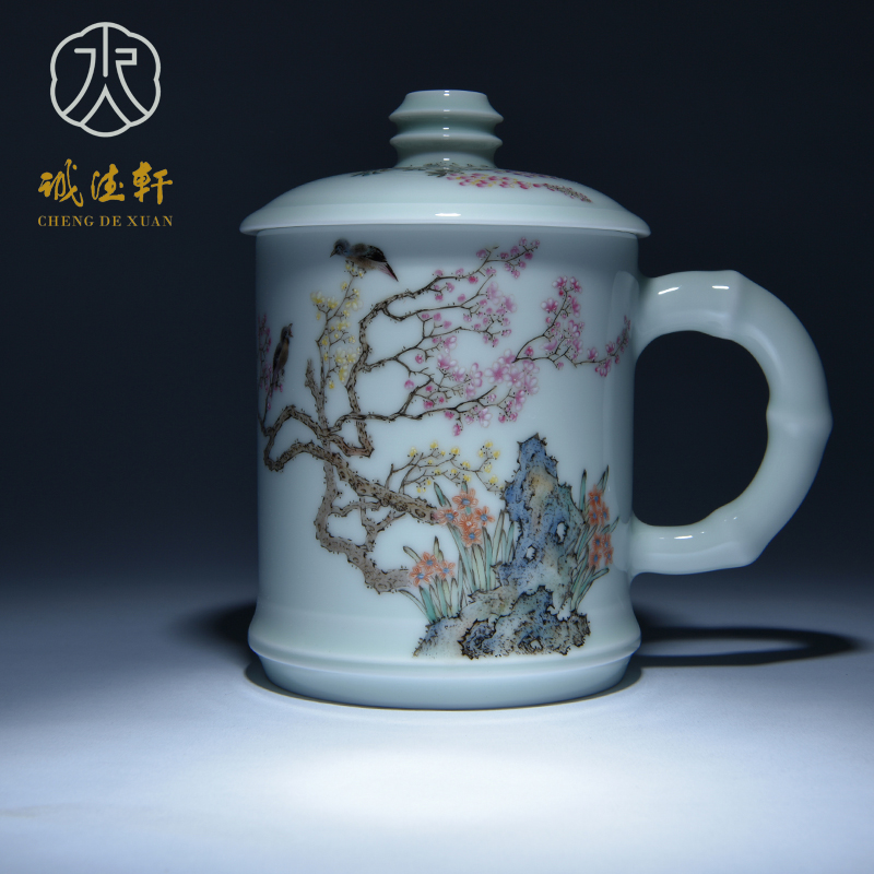 Cheng DE hin jingdezhen ceramic tea set, high - grade pure hand draw pastel the escape of 12 oz cups