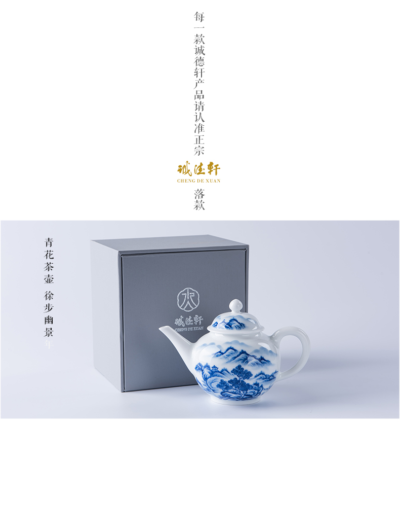 Cheng DE xuan kung fu tea kettle upscale tea hand - made porcelain jingdezhen ceramics step 2 xu jing