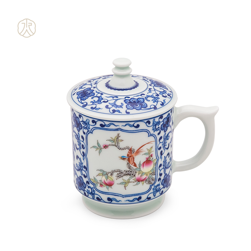 Cheng DE hin kung fu tea set, pure manual jingdezhen ceramic teacups hand - made office cup color 8 fights the color of flowers and birds