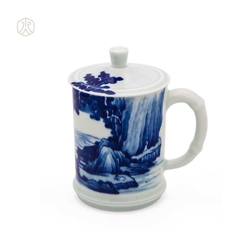 Cheng DE hin gifts tea custom 】 【 jingdezhen ceramic checking porcelain office 1 cup adjacent knot lu