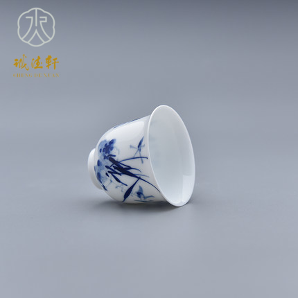 "Custom" cheng DE hin kung fu tea set, jingdezhen blue and white porcelain hand - made ultimately responds a cup of 25 single CPU XiangYuan orchid