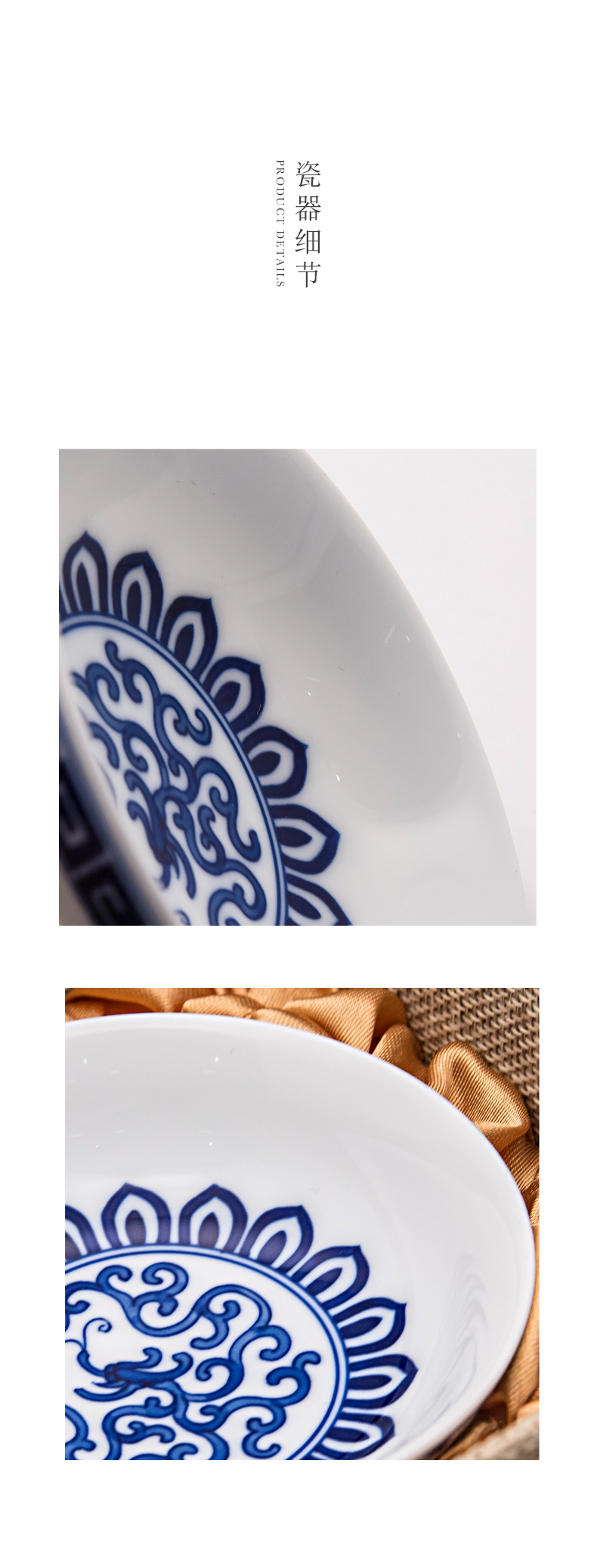 Cheng DE xuan tea sets jingdezhen blue and white single pure manual accessories hand - made ceramic gifts kung fu cup auspicious dragon to meet