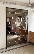 Art glass background wall mirror car edge rhombus mirror car engraved shape hotel restaurant KTV decorative mirror customization