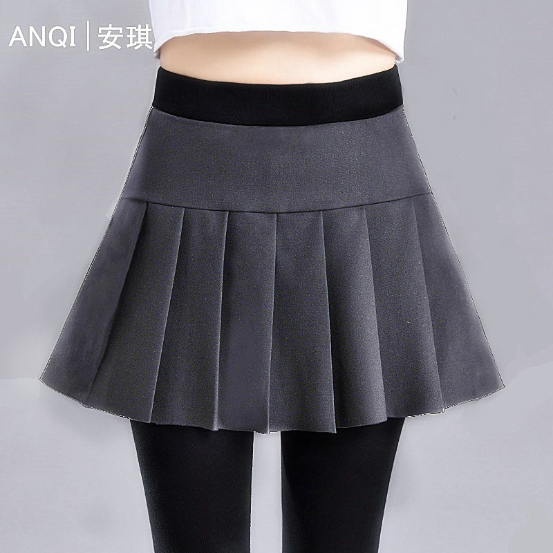 Net red 2022 new 100 pleats for two inner lap pants with dress pants female large size with skirt external to wear long pants spring autumn summer