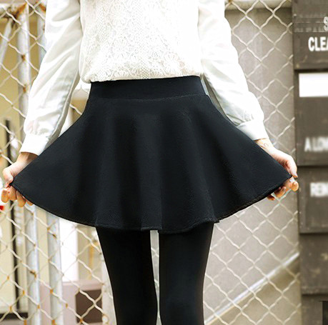 Net red high belt skirt Korean version fake two-piece inner hakama women's autumn and winter plus velvet outer wear large size pleated skirt pants - Taobao