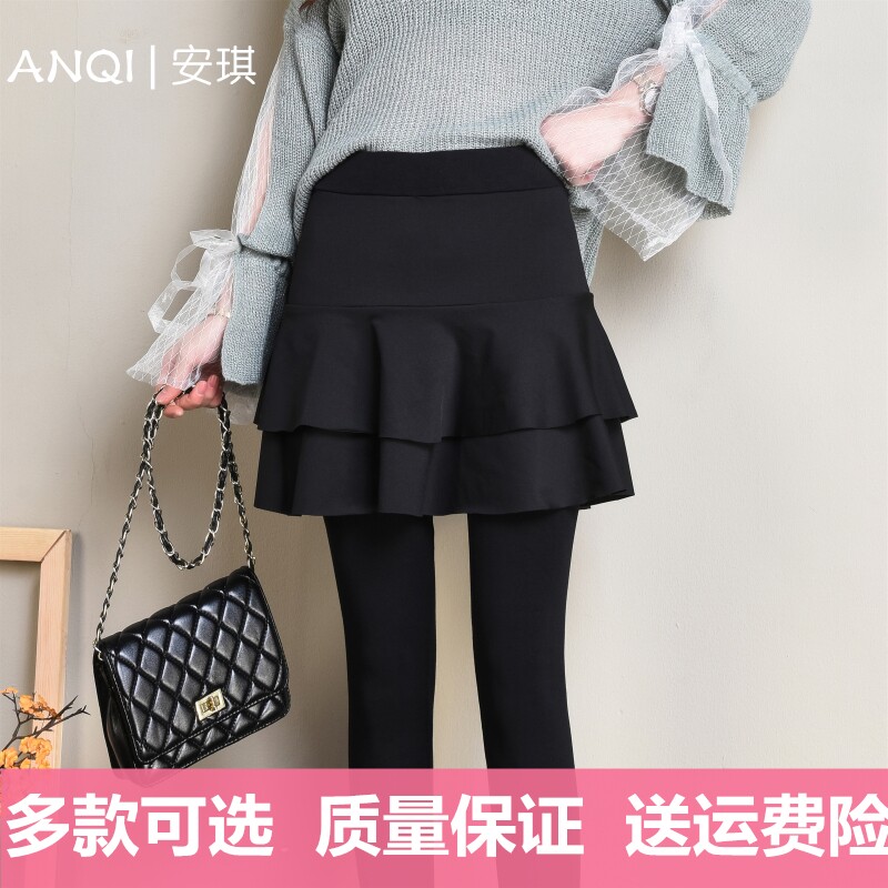 Early summer winter pants skirt woman outside wearing inner lap pants dress false two tightness high waist cake short dress fluffy skirt with skirt