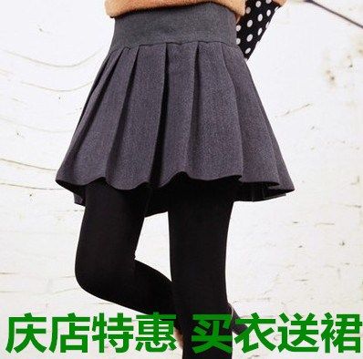 Spring autumn Summer vacation Two inside lap pants Plexant Skirt Woman outwear bag Hip Skirt Pants High Waist Up Size 100 Pleat With Skirt