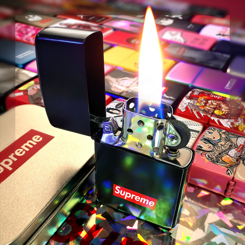 Shake-to-wave signs supreme kerosene lighter male personality creative female tidal windproof net red fashion gift custom-made