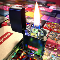 Douyin tide tide brand supreme kerosene lighter male personality creative female tide windproof Net Red fashion gift customization