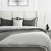 Original new gray model room bedding light luxury high-end villa hotel modern model room bedding