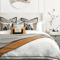 Orange is a new Chinese style model room bedding high-end villa hotel modern model room bedding luxury