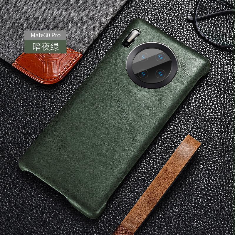 Suitable for Huawei mate30 mobile phone case genuine leather mate30Pro plain leather limited edition Aoyama Dai cowhide ultra-thin mate 30 new leather case mt30 personalized leather shell po