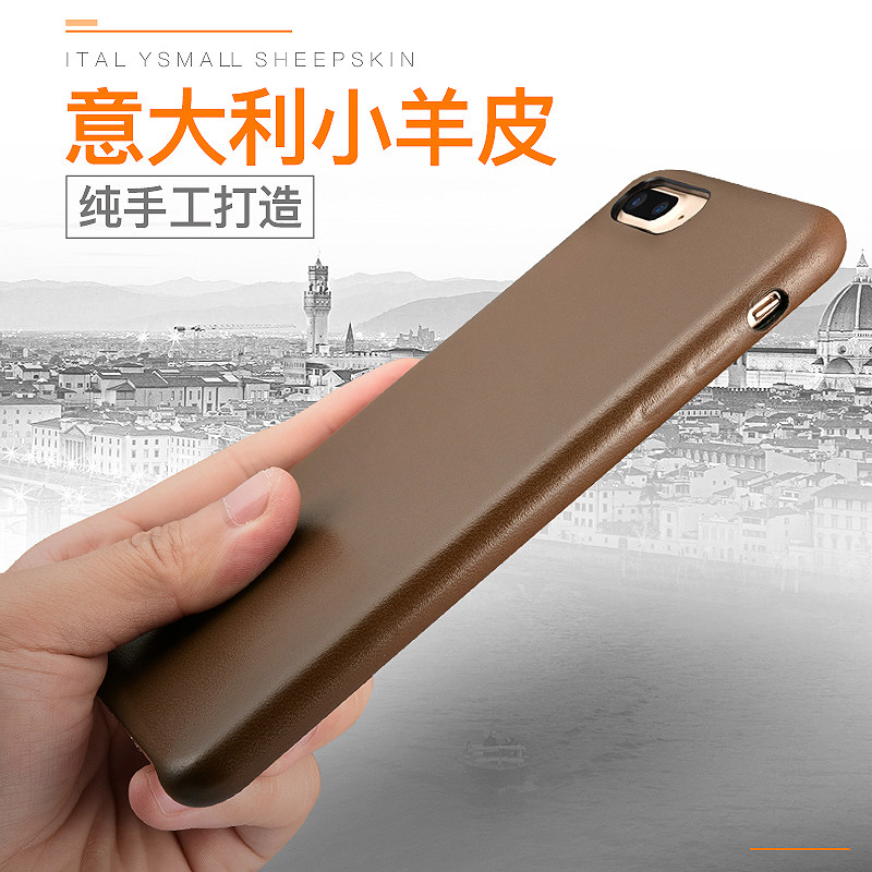 XOOMZ Business Style Handmade Genuine Lambskin Leather Back Cover Case for Apple iPhone 8 Plus & iPhone 8 & iPhone 7 Plus & iPhone 7