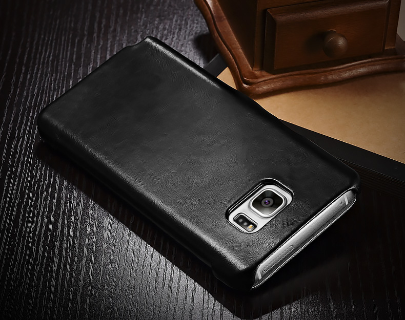 iCarer Vintage Series Side Open Handmade Genuine Cowhide Leather Case Cover for Samsung Galaxy Note 5