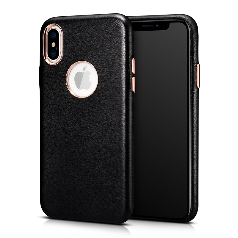 XOOMZ Business Style Handmade Genuine Lambskin Leather Back Cover Case for Apple iPhone X