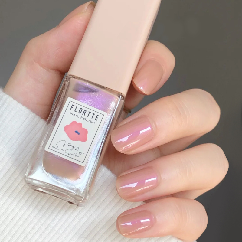 Spring and summer New colour flurtte flower Loliah nail polish C05 persistent white milk tea Naked Toner Purple-free baking speed dry