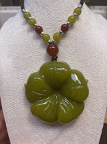 Natural Xiu Jade Avocado Gold Jade Pendant Jade Pendant Ancient Style (Send Rope) Versatile Chinese Style