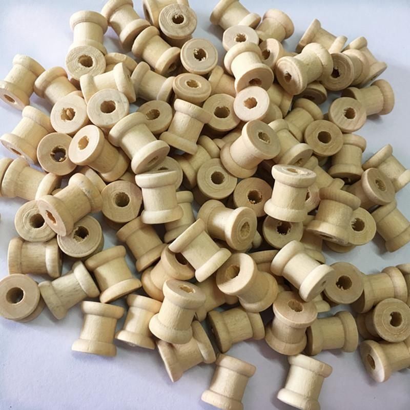 Vintage Wooden Retro Nostalgic Old-Style Handmade DIY Winding Thread Spool Yarn Reel Accessories