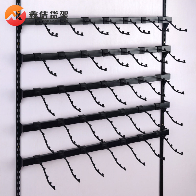 Clothing store display rack hanging clothes rack underwear underwear hanging metal shelf bra wall hanging adhesive hook Black