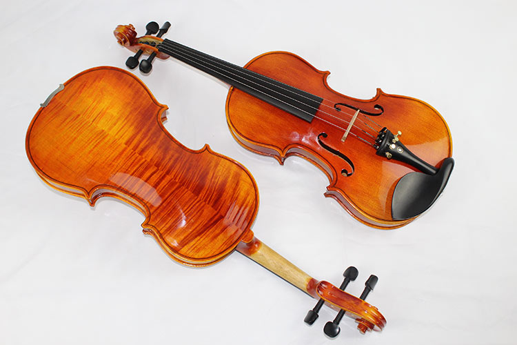 Primary general flower handmade violin Natural tiger pattern Handmade alcohol paint Beginner violin Sweet sound