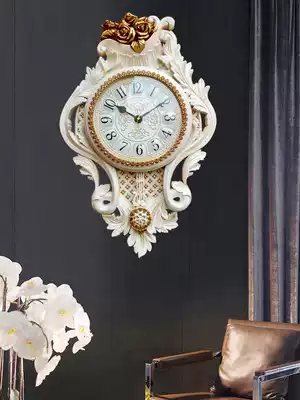 Lisheng clock living room wall clock fashion creative pastoral European simple clock mute antique personality Big Face Clock