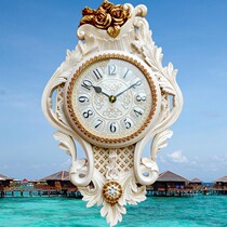 Lisheng clock living room wall clock fashion creative pastoral European simple clock mute antique personality Big Face Clock