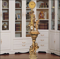 European-style living room vertical clock movement retro silent standing clock floor clock pendulum clock fashion resin crafts seat clock