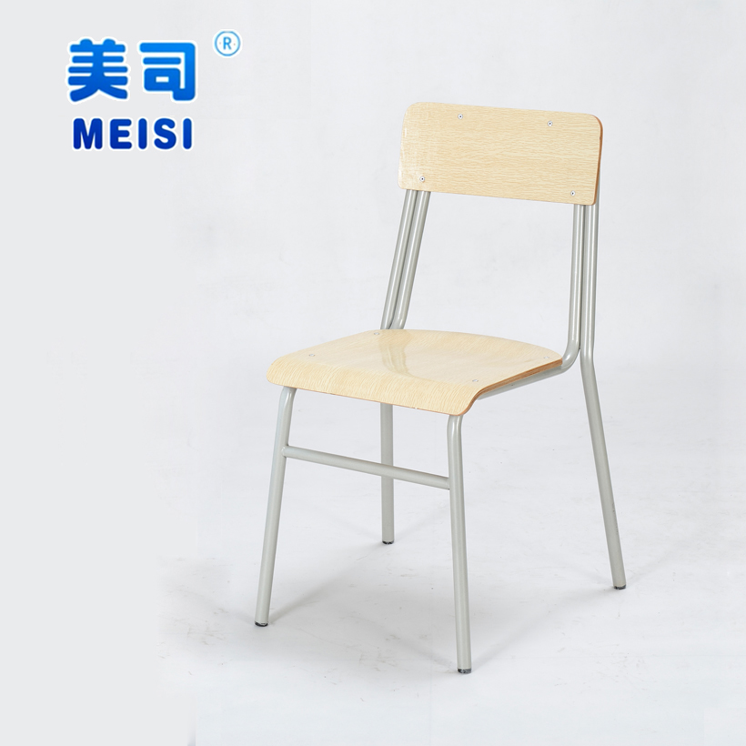 Meisi training conference chair Staff staff chair Student class chair Curved wood fast food canteen backrest chair can be stacked