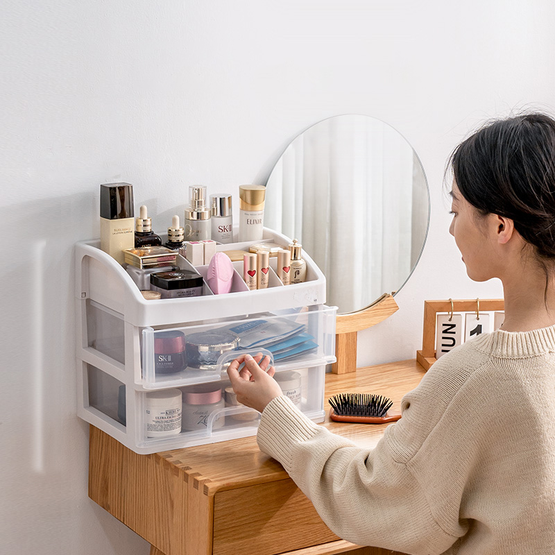 Cosmetics Case : Japanese Alice Desktop Plastic Drawer Stationery Skin Care Box